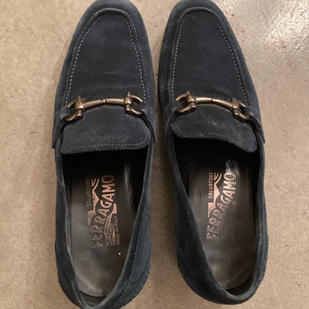 Salvatore Ferragamo Blue Suede Loafers SZ 6 EE